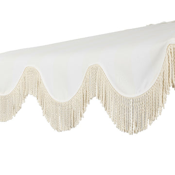 Beverly 9 ft. Designer Classic Scalloped Fringe Half Market Patio Umbrella